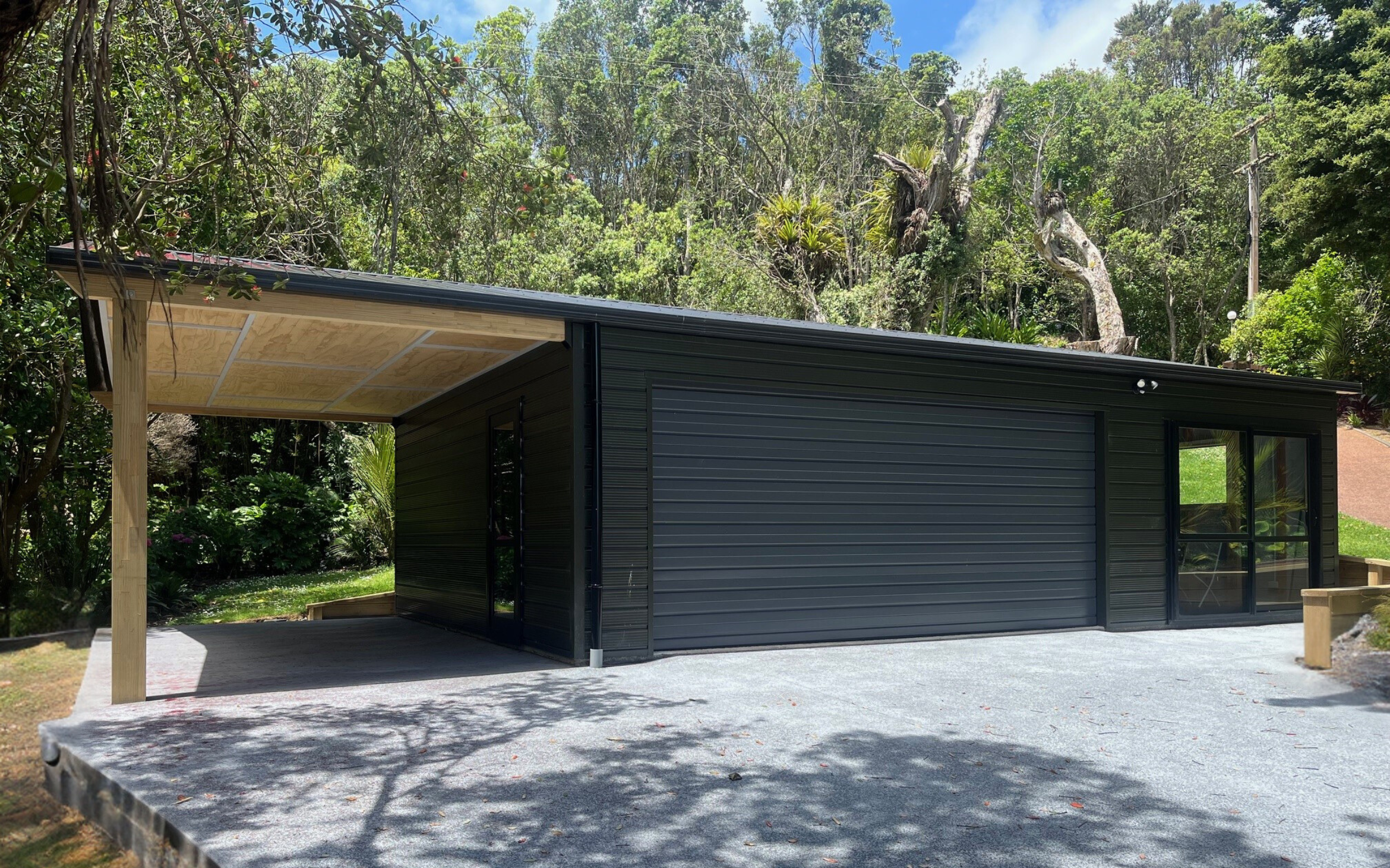  9m x 6m garage with 3m carport 